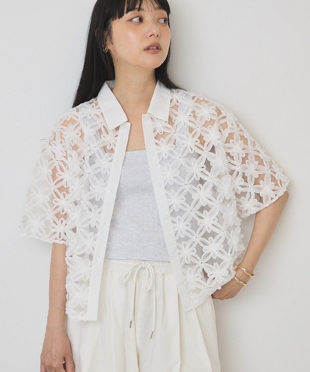 AMERICAN HOLIC アートレース半袖シャツ Off White