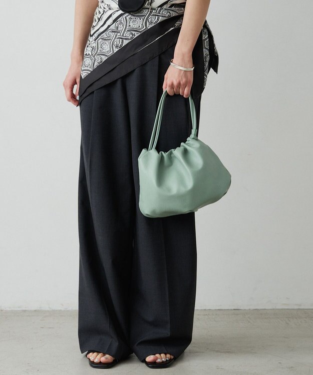 russet レザー巾着4WAYショルダーバッグ(CE-1454) Green