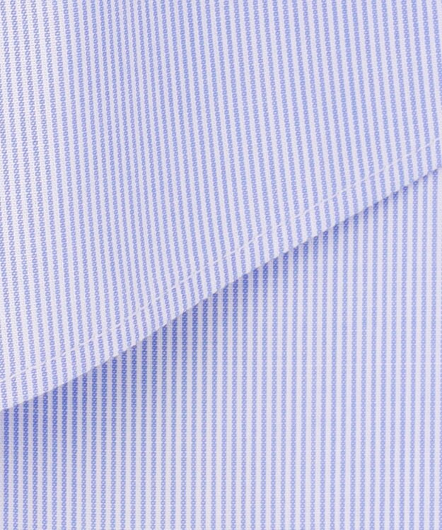 ICB L 【洗える】クリーンブロード ラッフルデザインブラウス ブルーストライプ系