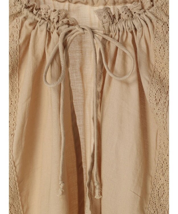 earth music&ecology ギャザーショートブラウス Beige