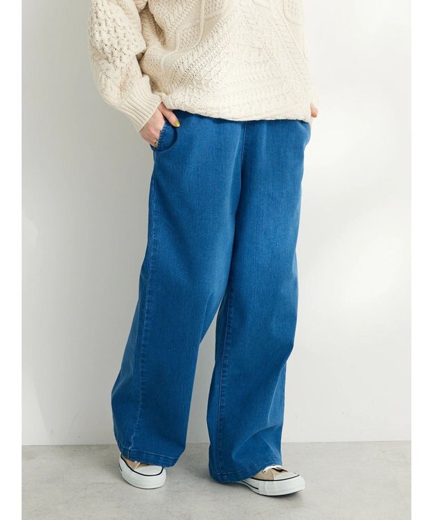 CRAFT STANDARD BOUTIQUE 裏起毛デニムワイドパンツ Blue