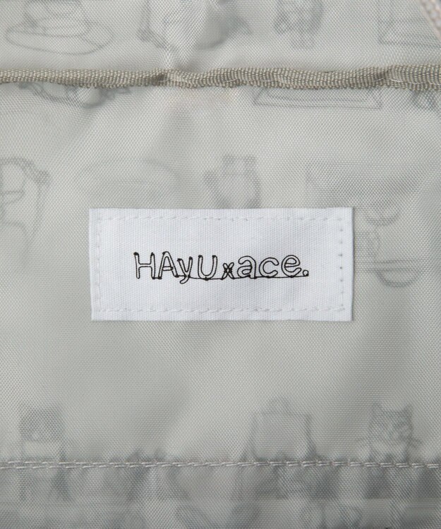 ACE BAGS & LUGGAGE HAyU × ace.  フォールディング 折り畳みボストンバッグ 猫柄 32L 17863 ライトベージュ柄