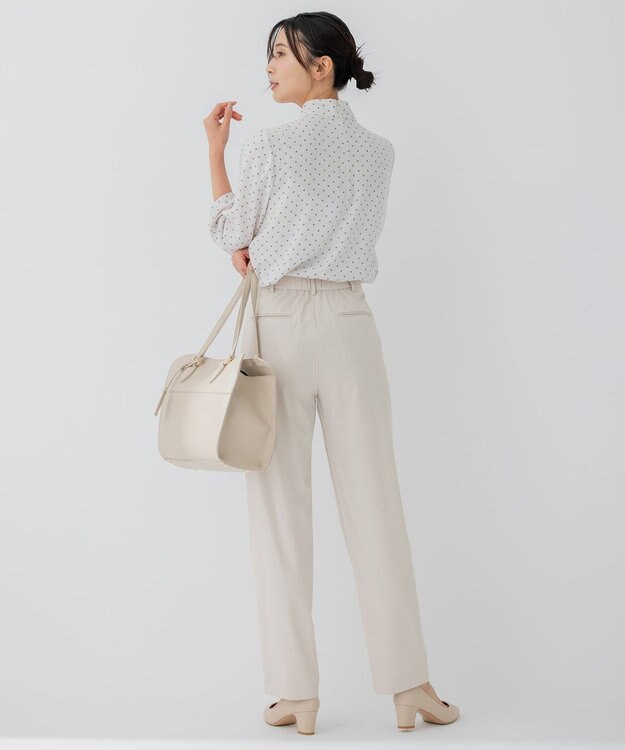 23区 L 【セットアップ対応/洗える】ストレッチポンチ パンツ ライトグレー系