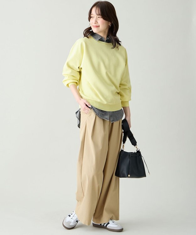 ANY スプリングカラーニットドルマンプルオーバー イエロー