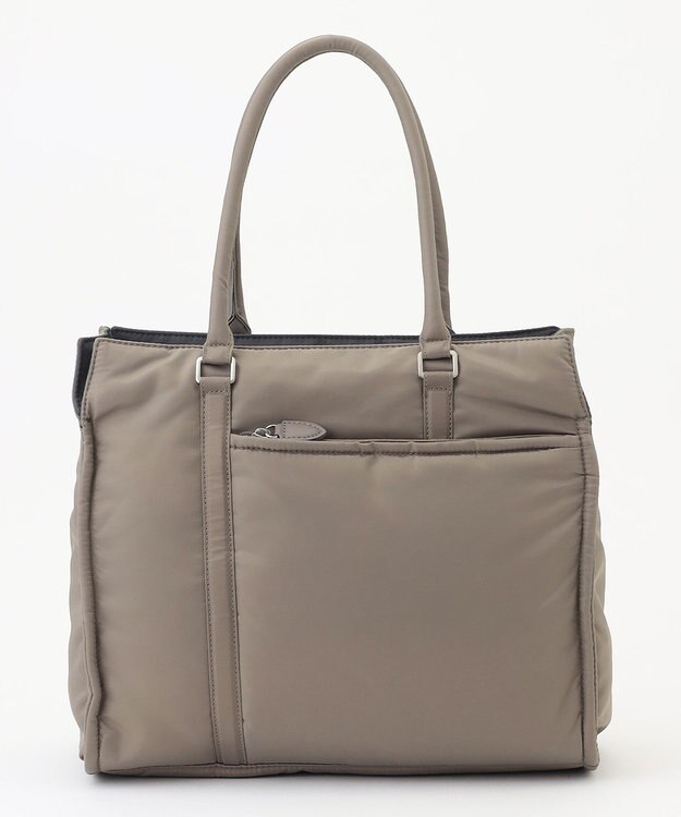 Y'SACCS 【ムック本掲載】ツイルナイロン　スクエアトート　Mサイズ グレージュ【web限定カラー】