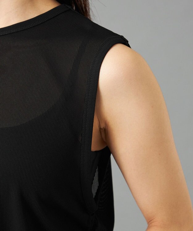 Chacott Chacott BALANCE シアーリブノースリーブTシャツ ブラック