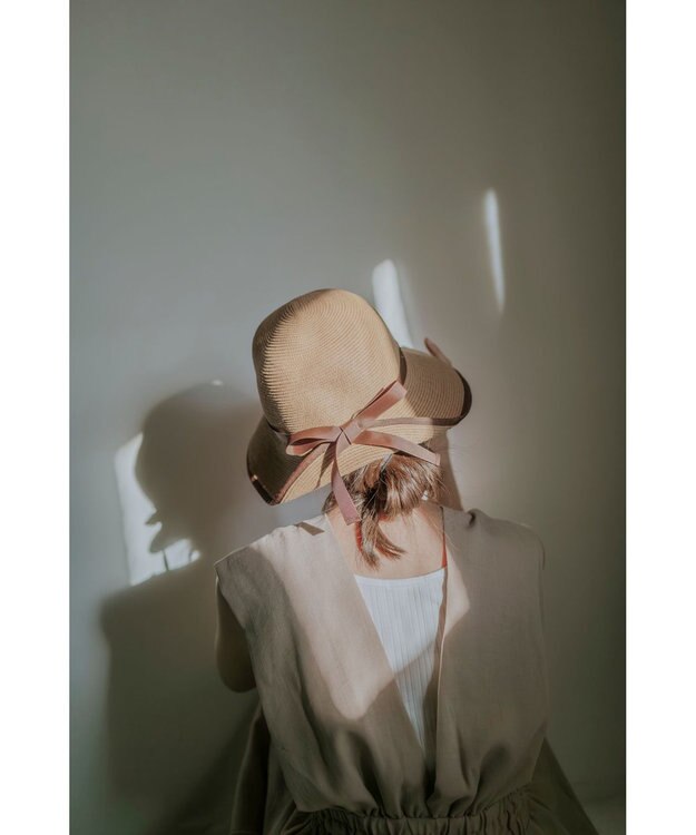 MOONBAT 【遮光98%以上/UPF50＋/UVカット】洗えるペーパーブレードリボンハット 手洗いOK/サイズ調整可能/抗菌防臭加工 ブラウン