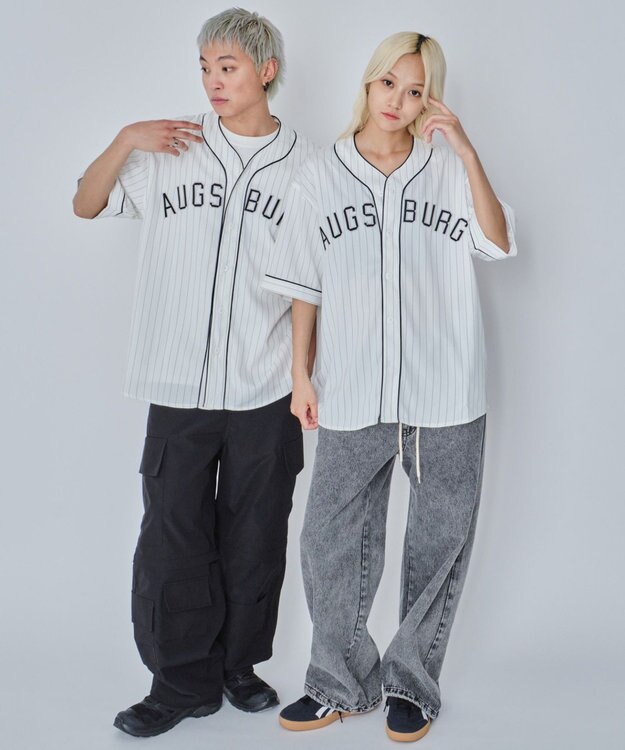 WEGO 【ユニセックス着用ITEM/MLサイズ展開】ベースボールシャツ（SS） ホワイト