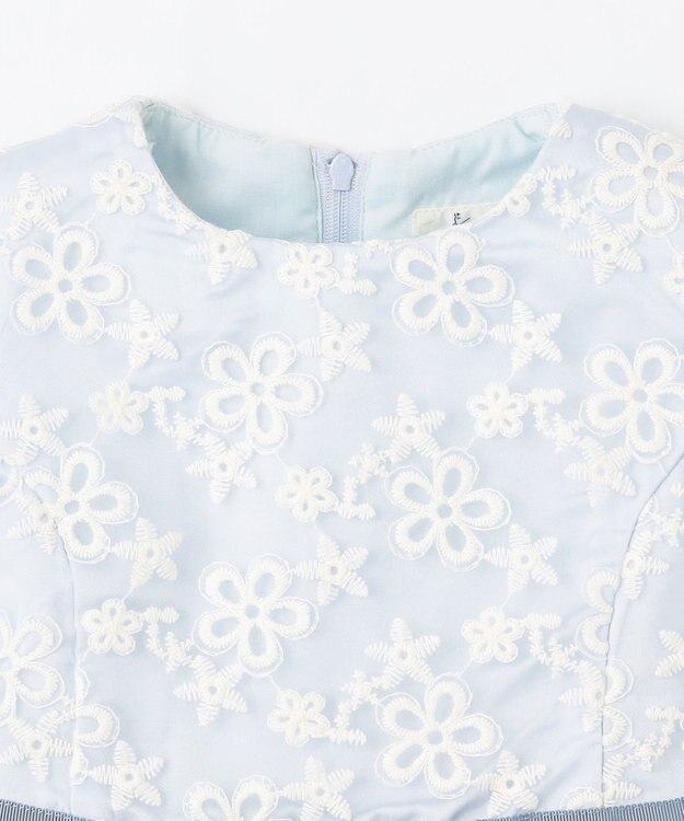 組曲 KIDS 【110-140㎝】ブルーミングフラワー ドレス サックスブルー