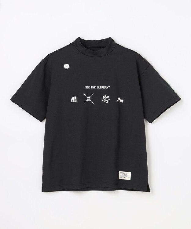 PW CIRCULUS 【WOMEN】アニマルグラフィックモックネック  ゴルフウェア レディース ブラック系