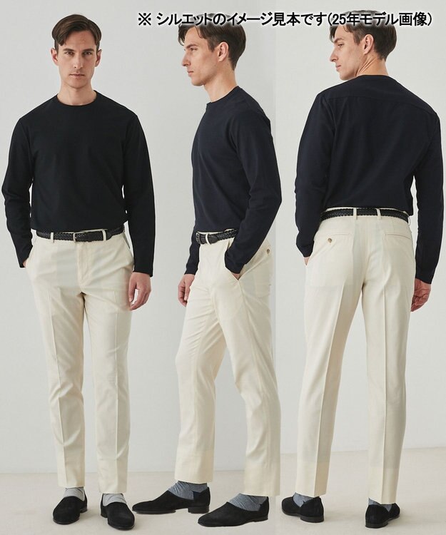 GOTAIRIKU 仕事で着られる綿パン【吸水速乾/ストレッチ/折り目加工】クールマックスコットンパンツ_ノータック（26年モデル） ダークグリーン/26年限定色