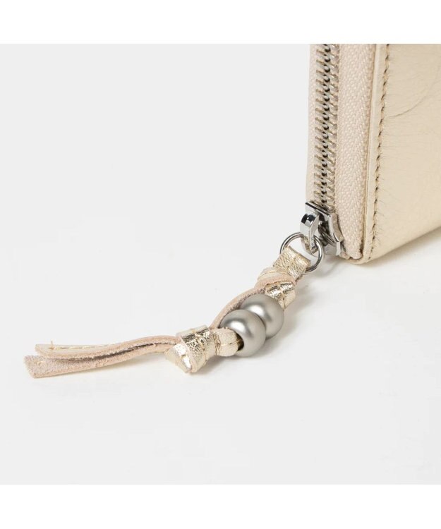 UNBILLION ペルケ perche / ドット型押しラウンドパームフィット財布 ゴールド