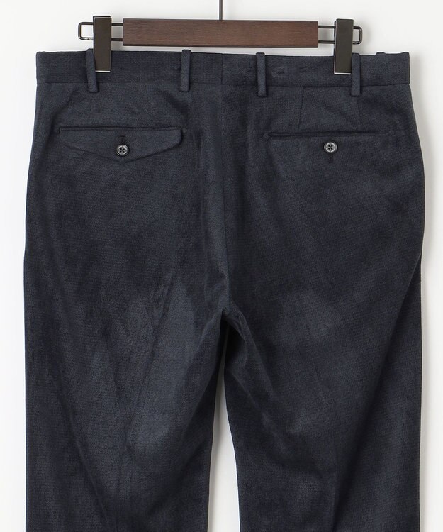 JOSEPH ABBOUD 【軽量】ブロックベロア ストレッチ パンツ ネイビー系