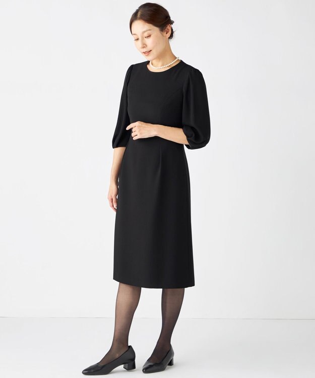 組曲 NOIR 【ストレッチ/オールシーズン対応】ペプラムミニグログラン ジャケット＋ワンピース ブラック系