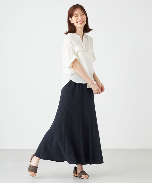 SHARE PARK LADIES サッカーフレアスカート ネイビー系