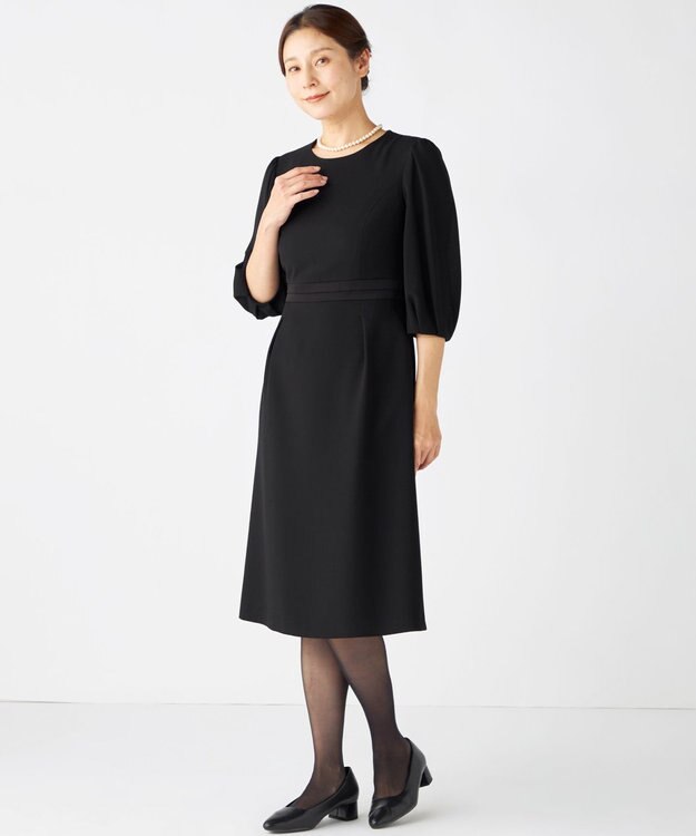 組曲 NOIR 【ストレッチ/オールシーズン対応】ペプラムミニグログラン ジャケット＋ワンピース ブラック系