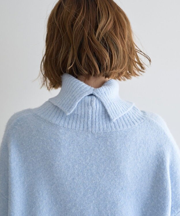 YECCA VECCA スリットタートルネックニット Sax