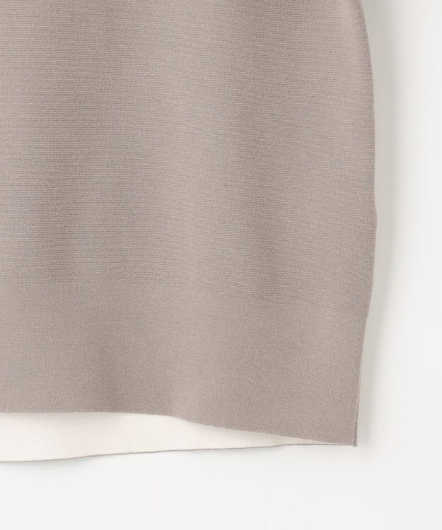 自由区 【WEB限定カラーあり】【セットアップ対応・洗える】レーヨンストレッチモックネック ニット Lモーブ×オフ