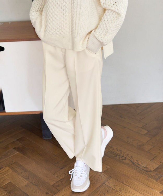 UNFILO ウールライクツイル ワイドパンツ エクリュ