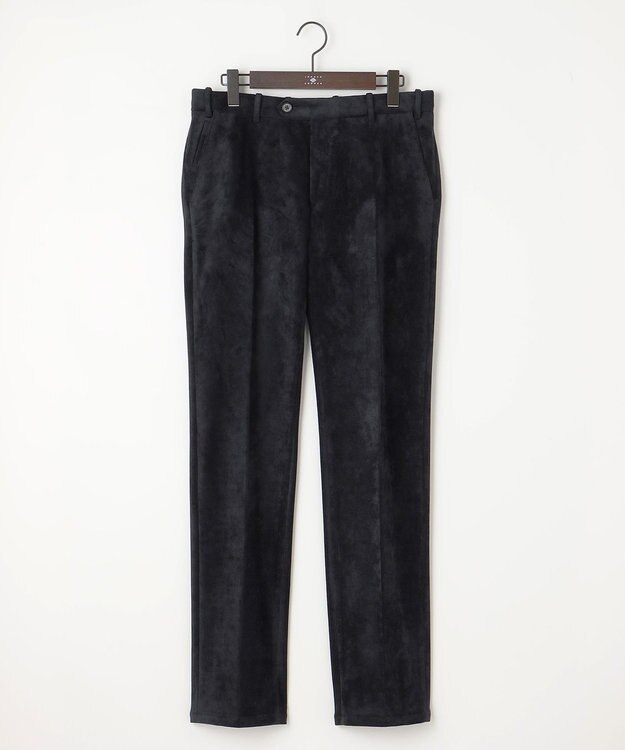 JOSEPH ABBOUD 【軽量】ブロックベロア ストレッチ パンツ ブラック系