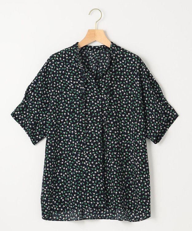 組曲 【洗える】プティフラワージョーゼットシフォン ブラウス グリーン系5