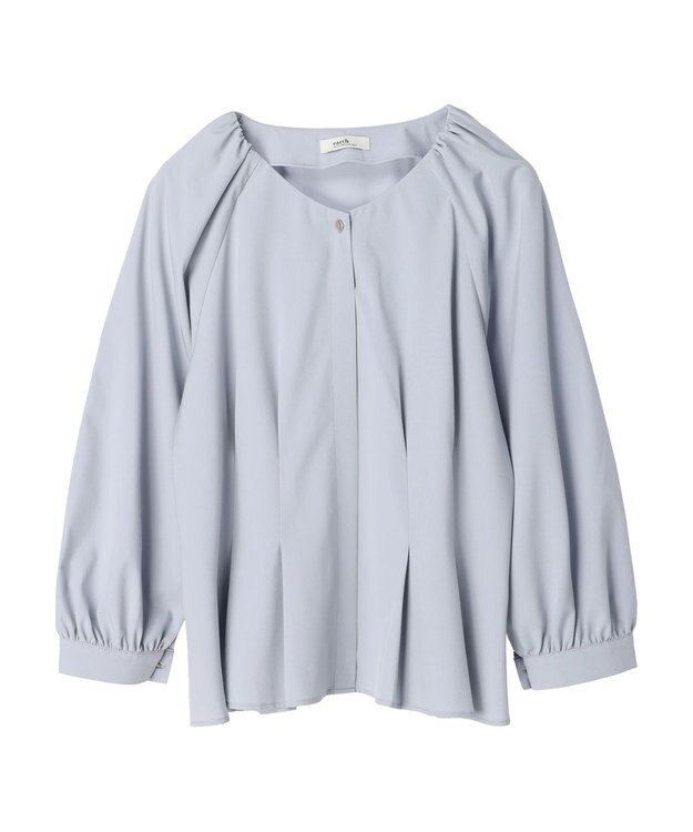 earth music&ecology ペプラムブラウス Grayish Blue