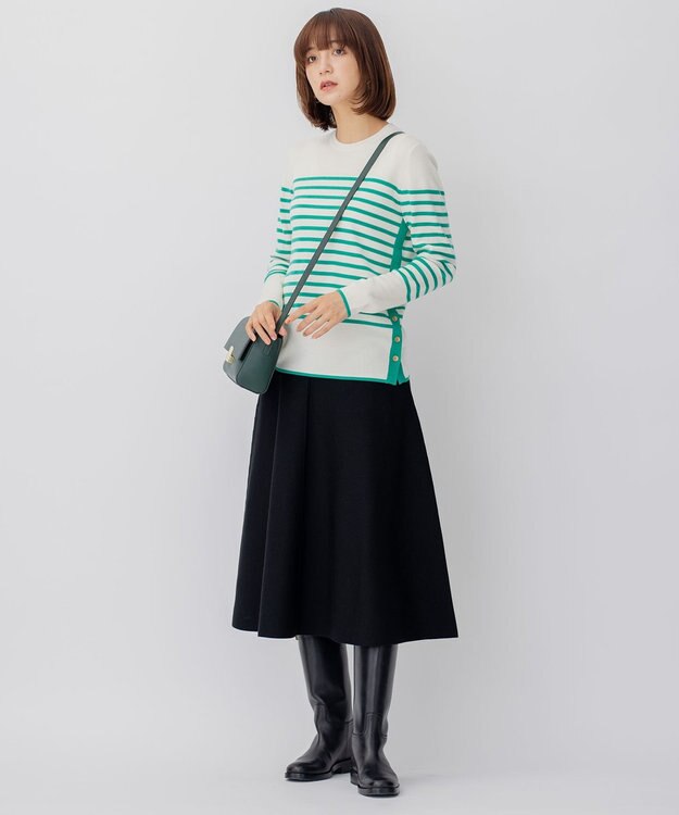 23区 ウールブレンド ニットスカート ブラック系