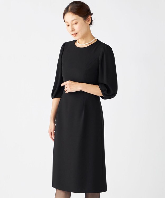 組曲 NOIR 【ストレッチ/オールシーズン対応】ペプラムミニグログラン ジャケット＋ワンピース ブラック系