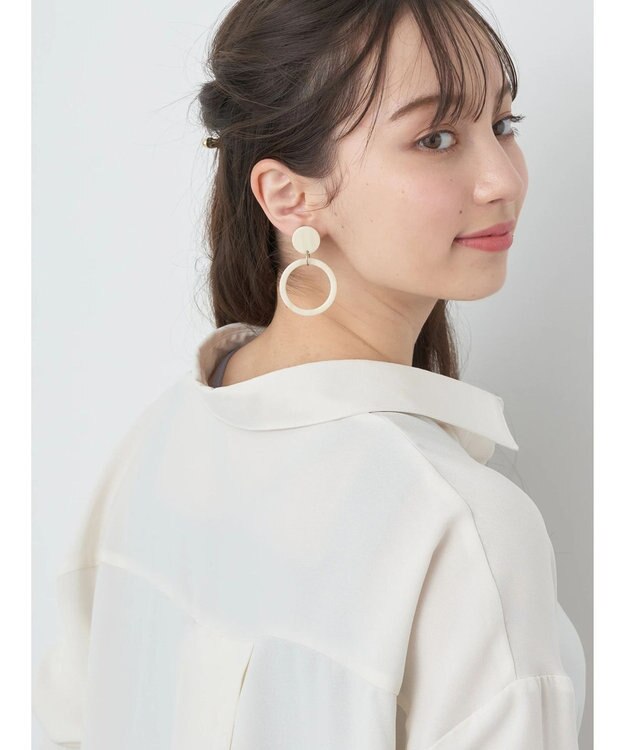 earth music&ecology バックボタンチュニック Off White