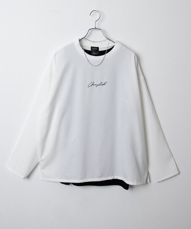 WEGO 【セットアイテム/軽量/シワにならない】ドライポリアンサンブルプルオーバーシャツ（LS） ホワイト