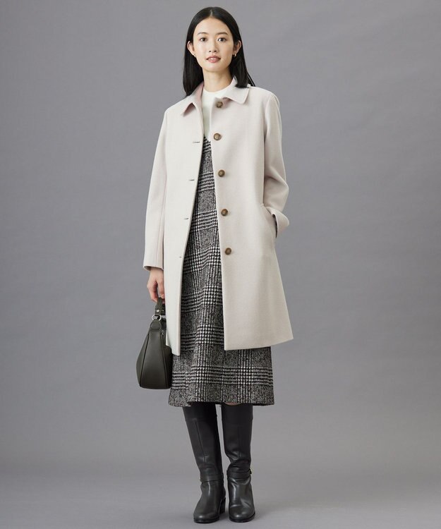 J.PRESS LADIES L ウールシルクツイードグレンチェック ジャンパースカート ブラウン系3