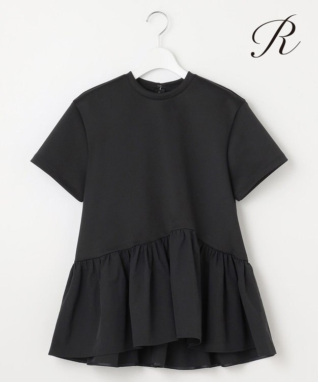 23区 L 【R(アール)】スキューバ ペプラムブラウス ブラック系