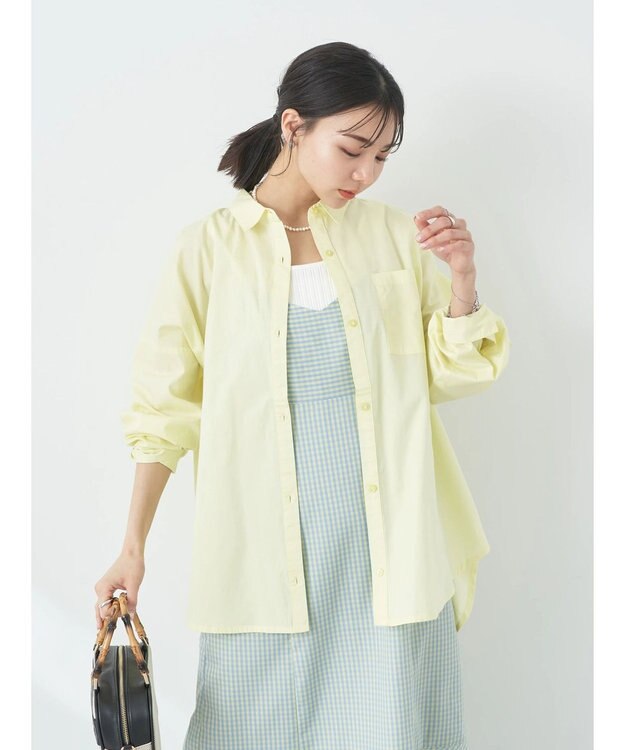 earth music&ecology ポプリンボックスシャツ Yellow