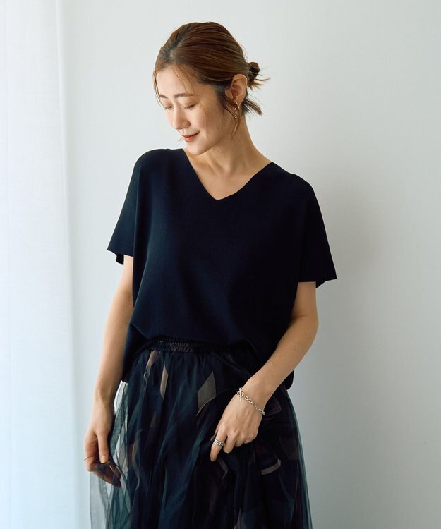 YECCA VECCA Vネックドルマンニット Camel