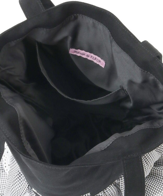 Maison de FLEUR EC限定フロントフリルトートバッグ Black
