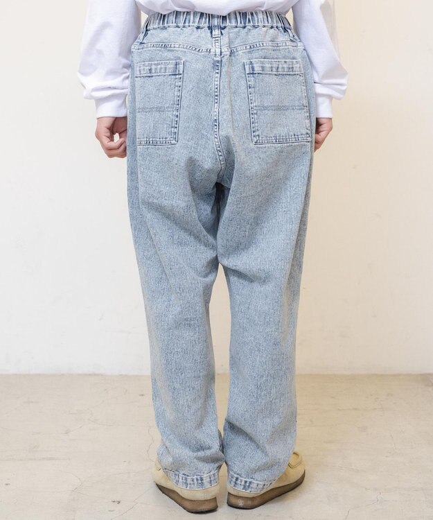 WEGO ケミカルバギーパンツ デニム淡加工色