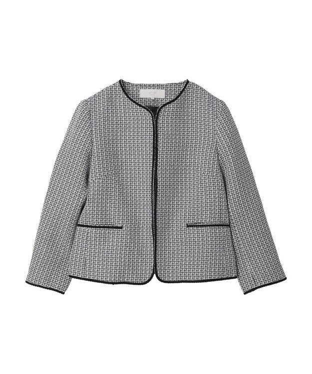 Green Parks ｅｆ－ｄｅ　ツィード風ノーカラージャケット Black