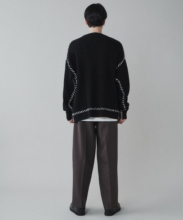 WEGO トロミ　ベルト付きワイドスラックス ブラウン