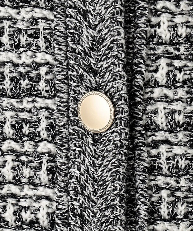 J.PRESS LADIES 【洗える】TWEED KNIT ミドル カーディガン ブラック系5