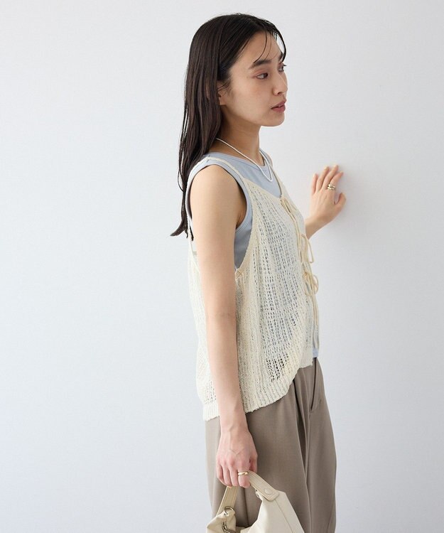 CRAFT STANDARD BOUTIQUE ノットヤーン透かしビスチェ Off White