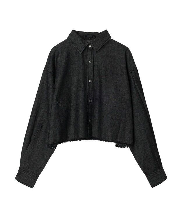 Green Parks ・ＳＵＧＡＲ　ＳＰＯＯＮ　クロップドデニムシャツ Black