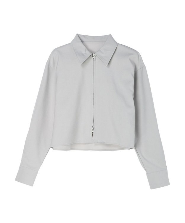 earth music&ecology ジップショートシャツ Light Gray