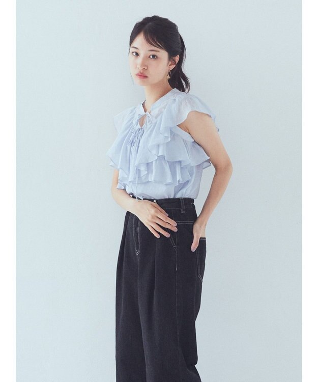 earth music&ecology ２ＷＡＹフリルブラウス Sax