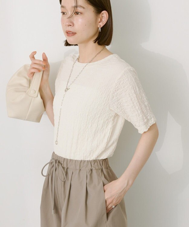 AMERICAN HOLIC ぽこぽこ半袖Tシャツ Ivory