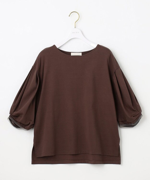 ANY SIS 【接触冷感】360°好印象タックスリーブ カットソー ビターチョコ
