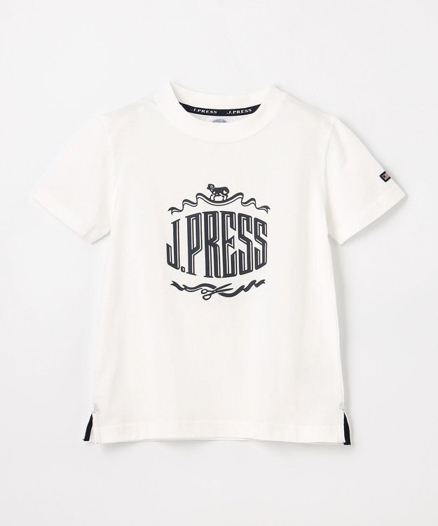 J.PRESS KIDS  【90-130cm】 50/2天竺ロゴＴシャツ オフホワイト