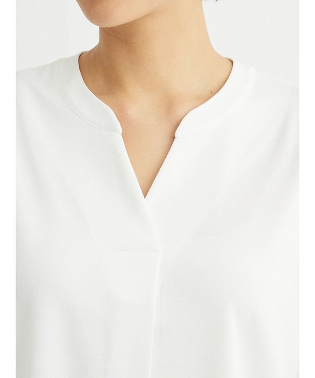 Green Parks BEST PRICE  スキッパー５分袖ブラウソー Off White