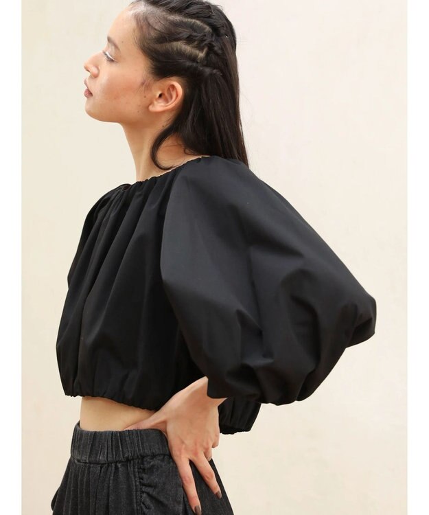 Green Parks ■ＥＳＣＡＲ　ギャザーショートプルオーバー Black