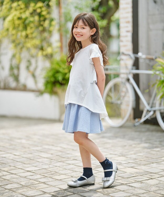 組曲 KIDS 【110-140㎝】バックフリル チュニック オフホワイト