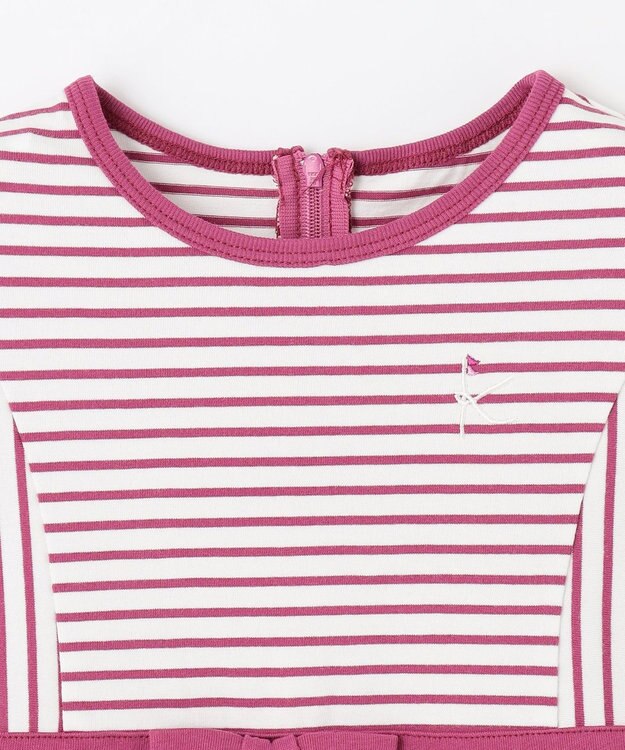 組曲 KIDS 【110-140㎝】マリンボーダー ワンピース ラズベリー